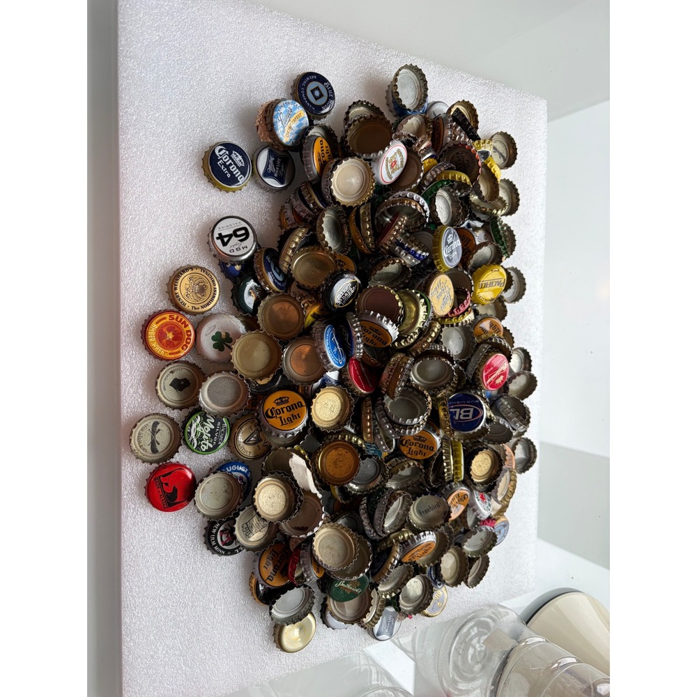 Vintage & Modern Assorted Beer Bottle Caps Lot – Approx. 1.7 lbs